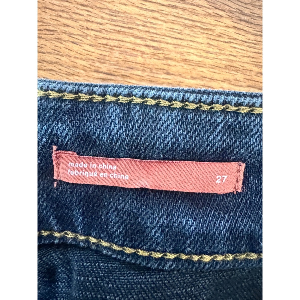Pilcro  Anthropologie Flare Jeans Blue Icon Flare  Patch Pocket Size 27 - Picture 12 of 14
